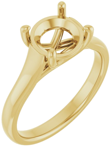 14K Yellow 8.2 mm Round Solitaire Engagement Ring Mounting (1)