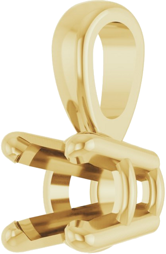 14K Yellow 3.5 mm Round 4-Prong Pendant Mounting (2)