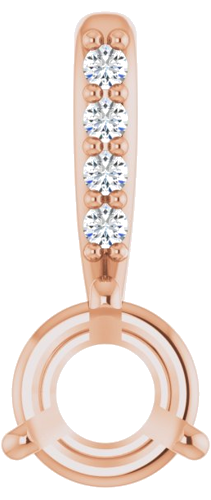 Pakabukas „Accented“ 585 Rožinis Aukso Round 5mm (1)