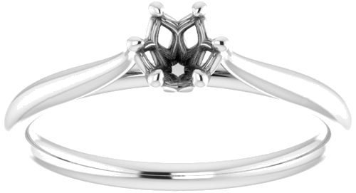 14K White 4.1 mm Round Engagement Ring Mounting (3)