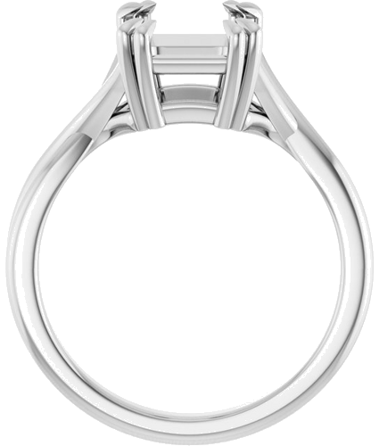 14K White 9x7 mm Emerald Solitaire Engagement Ring Mounting (2)