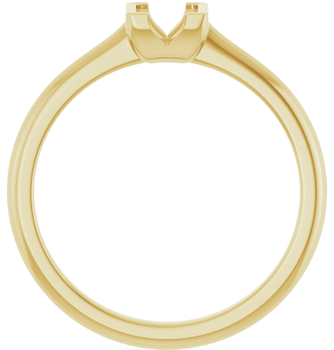 14K Yellow 4x4 mm Square Solitaire Engagement Ring Mounting (2)