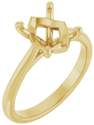 14K Yellow 10x8 mm Oval Solitaire Engagement Ring Mounting (1)