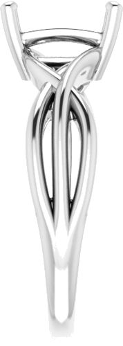 14K White 8x6 mm Emerald Solitaire Engagement Ring Mounting (4)