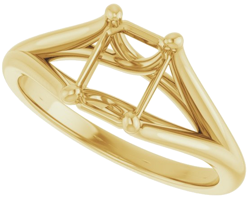 Sužadėtuvių Žiedas „Solitaire“ 585 Geltonojo Aukso Emerald 7mm x 5mm (5)