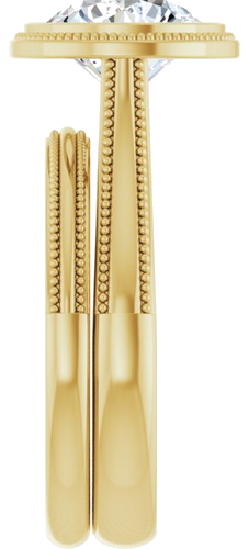 Sužadėtuvių Žiedas „Solitaire“ 585 Geltonojo Aukso Round 8.2mm (9)