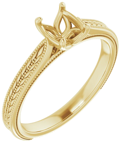 Sužadėtuvių Žiedas „Solitaire“ 585 Geltonojo Aukso Oval 7mm x 5mm (1)