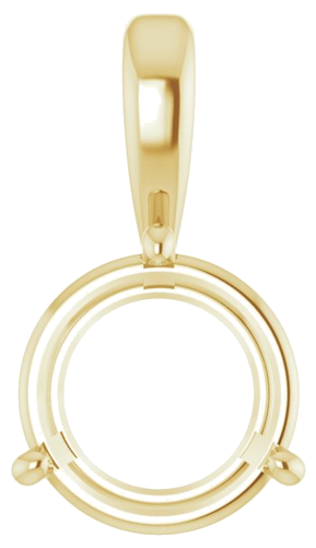 14K Yellow 10.5 mm Round 3-Prong Pendant Mounting (1)