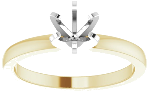 Sužadėtuvių Žiedas „Solitaire“ 585 Baltojo Ir Geltonojo Aukso Round 5.1mm (3)