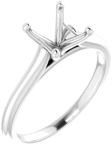 Sužadėtuvių Žiedas „Solitaire“ 585 Baltojo Aukso Square 5.5mm (1)