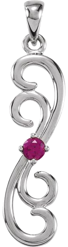 14K White 1-Stone Family Pendant Mounting (1)