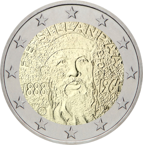 2013 Somija Sillanpaa 2 eiro monēta (1)