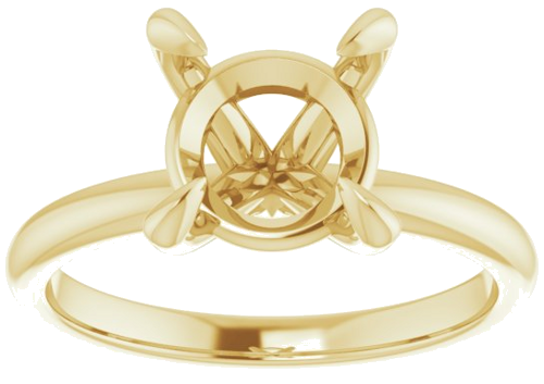 14K Yellow  8.8 mm Round Solitaire Engagement Ring Mounting (3)