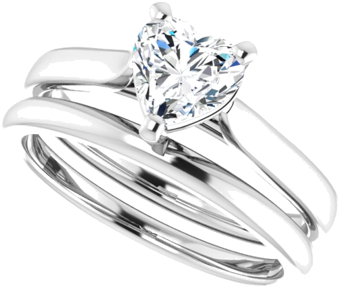 14K X1 White 6x6 mm Heart Engagement Ring Mounting (10)