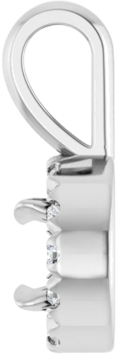 14K White 4 mm Round .05 CTW Natural Diamond Semi-Set Halo-Style Pendant (3)