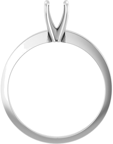14K White 4.2-4.9 mm Round 4-Prong Solitaire Ring Mounting (2)
