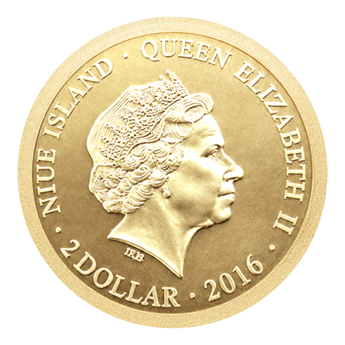 1/25 oz Gedimino bokštas 2016 Niuje auksinė moneta (2)