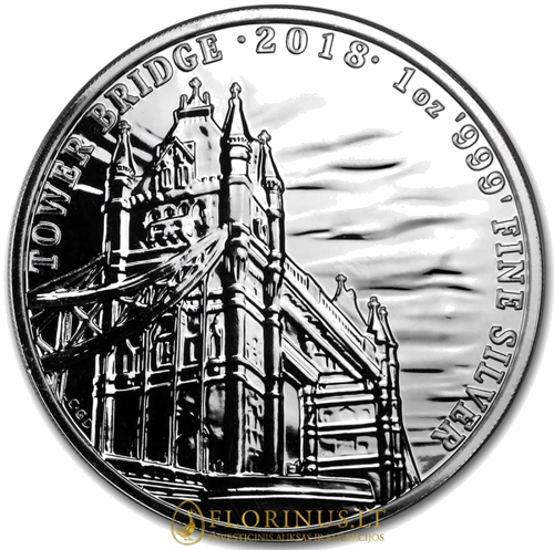 2018 Great Britain, Tower Bridge, 1 oz 2 pounds silver coin (1)