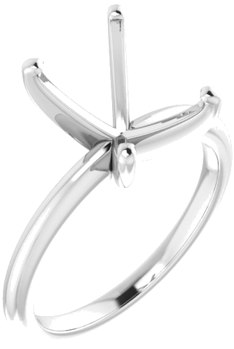 Platinum  10x8 mm Emerald Solitaire Engagement Ring Mounting (1)