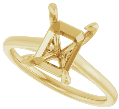 Sužadėtuvių Žiedas „Solitaire“ 750 Geltonojo Aukso Emerald 9mm x 7mm (5)