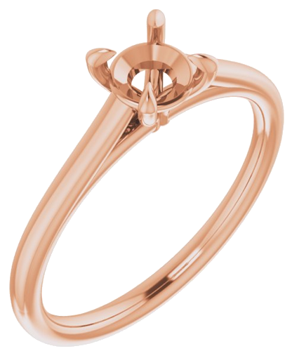 14K Rose  5.2 mm Round Solitaire Engagement Ring Mounting (1)