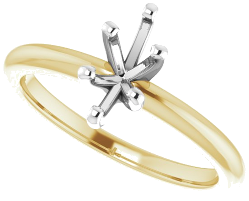 14K Yellow   White  8x4 mm Marquise Solitaire Engagement Ring Mounting (5)