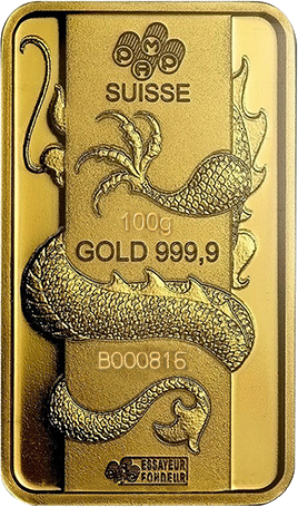 100 g Investment Gold Bar 2012 Year of the Dragon PAMP (4)