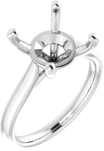 14K White 11 mm Round Engagement Ring Mounting (1)