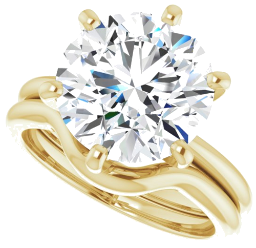 14K Yellow  11 mm Round Solitaire Engagement Ring Mounting (10)