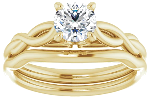 14K Yellow  5.5 mm Round Solitaire Engagement Ring Mounting (8)