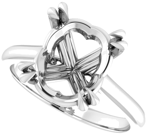 Sužadėtuvių Žiedas „Solitaire“ 585 Baltojo Aukso Oval 12mm x 10mm (5)