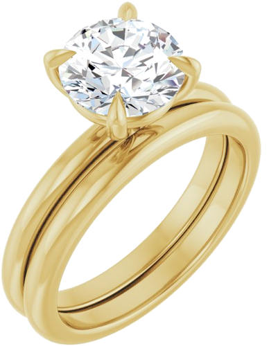 14K Yellow 8 mm Round Solitaire Engagement Ring Mounting (6)
