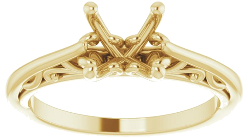 14K Yellow 7 mm Round Solitaire Engagement Ring Mounting (3)