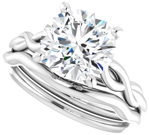 Sužadėtuvių Žiedas „Solitaire“ 585 Baltojo Aukso Round 8.8mm (10)