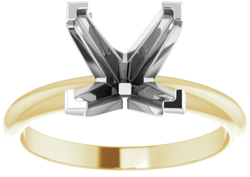 Sužadėtuvių Žiedas „V-End Solitaire“ 585 Baltojo Ir Geltonojo Aukso Square 8mm (3)