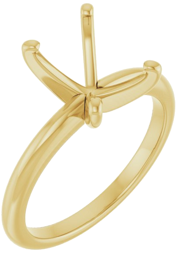 14K Yellow  9x7 mm Emerald Solitaire Engagement Ring Mounting (1)