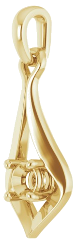 Pakabukas „Solitaire“ 585 Geltonojo Aukso Round 3.5mm (2)