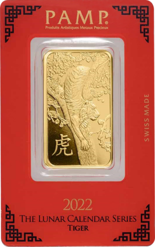 1 oz Investicinio aukso luitas 2022 Tigro metai PAMP (1)