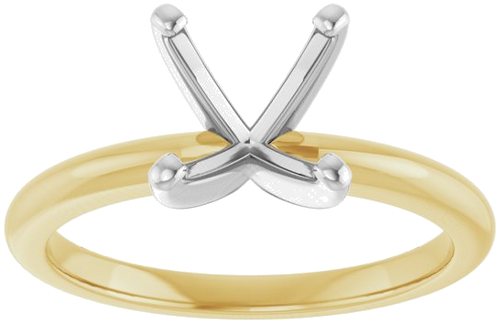 Sužadėtuvių Žiedas „Solitaire“ 585 Baltojo Ir Geltonojo Aukso Round 8.2mm (3)