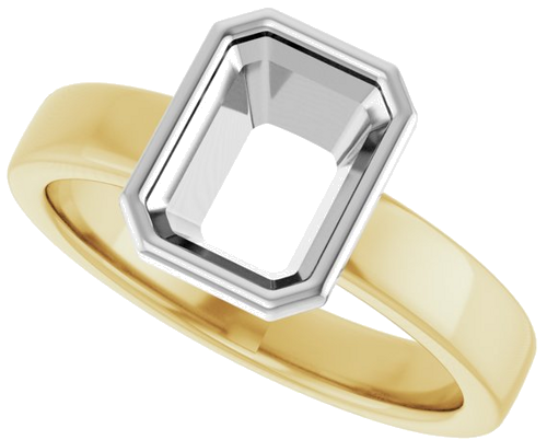 Sužadėtuvių Žiedas „Solitaire“ 585 Baltojo Ir Geltonojo Aukso Emerald 8mm x 6mm (5)