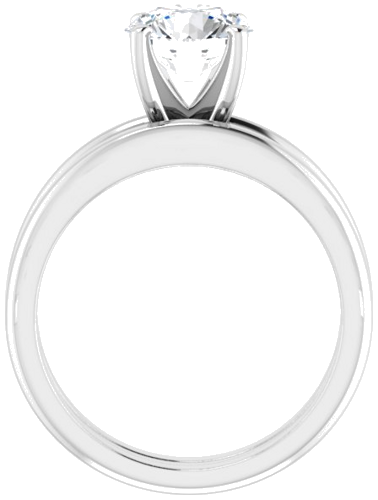 14K White  7.4 mm Round Solitaire Engagement Ring Mounting (7)