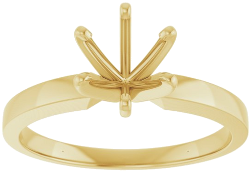 14K Yellow 6.0-6.6 mm Round 6-Prong Solitaire Engagement Ring Mounting (3)