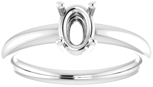 10K White 7x5 mm Oval Engagement Ring Mounting (3)