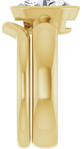 Sužadėtuvių Žiedas „Bezel-Set Solitaire“ 585 Geltonojo Aukso Oval 10mm x 8mm (9)