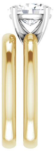 14K Yellow White 9x7 mm Oval Solitaire Engagement Ring Mounting (9)