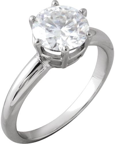 Sterling Silver 8 mm Round Engagement Ring Mounting (3)