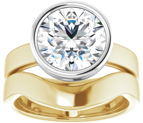 14K Yellow White 9.4 mm Round Solitaire Engagement Ring Mounting (8)