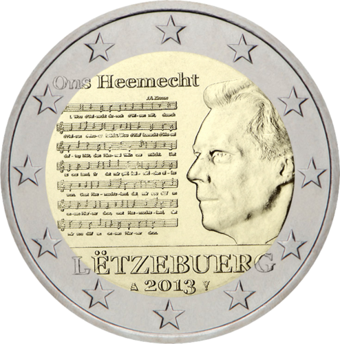 2013 Luxembourg National Anthem 2 euro coin (1)