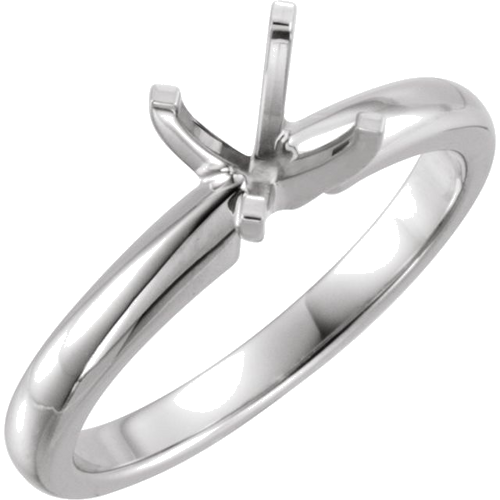 Sužadėtuvių Žiedas „Solitaire“ 585 Baltojo Aukso Round 7.8mm x 8.6mm (1)