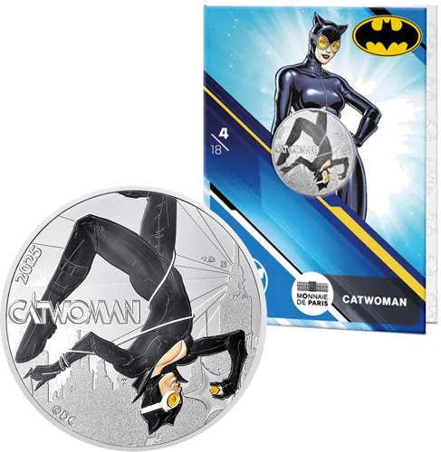 10 евро CATWOMAN 2025 Французская серебряная монета BU в карте (1)